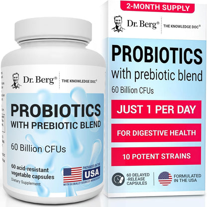 Dr. Berg Probiotic Supplement - 60 Billion CFUs - 30 Capsules