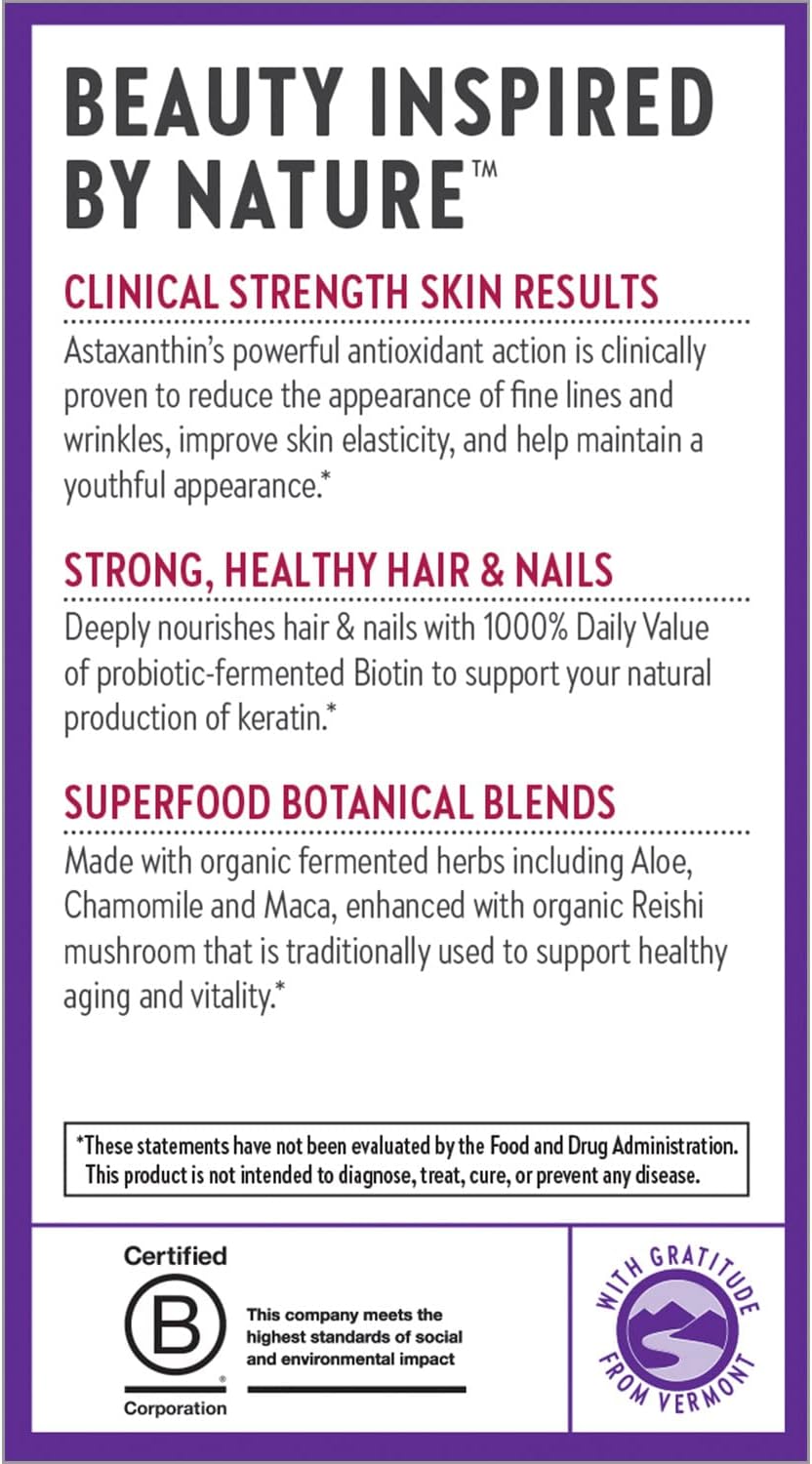 New Chapter Hair, Skin and Nails Vitamins with Fermented Biotin + Astaxanthin, 30 Capsules - görsel 9