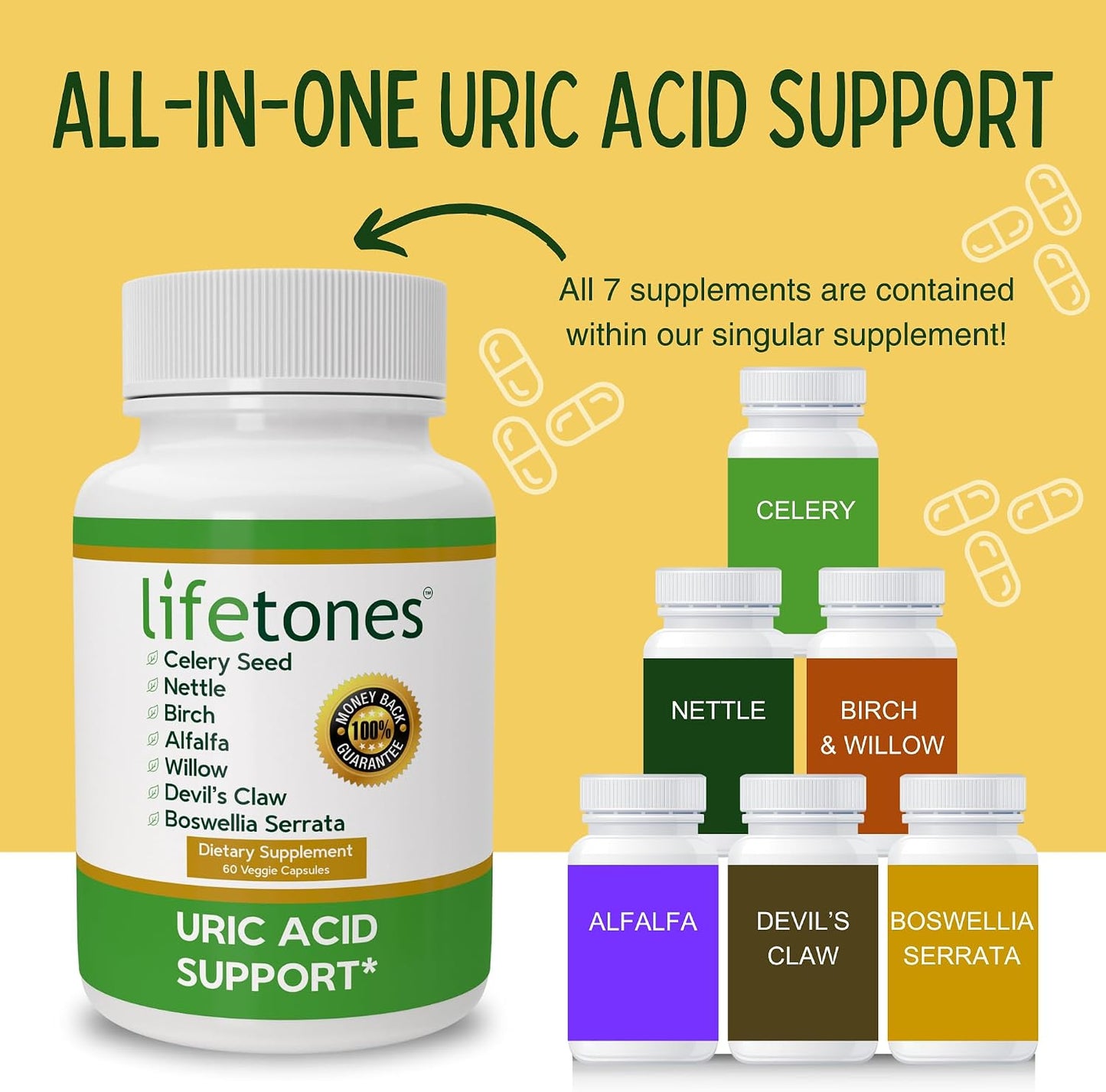 Life Tones Uric Acid Cleanse & Support Supplement – 60 Vegan Capsules - görsel 5