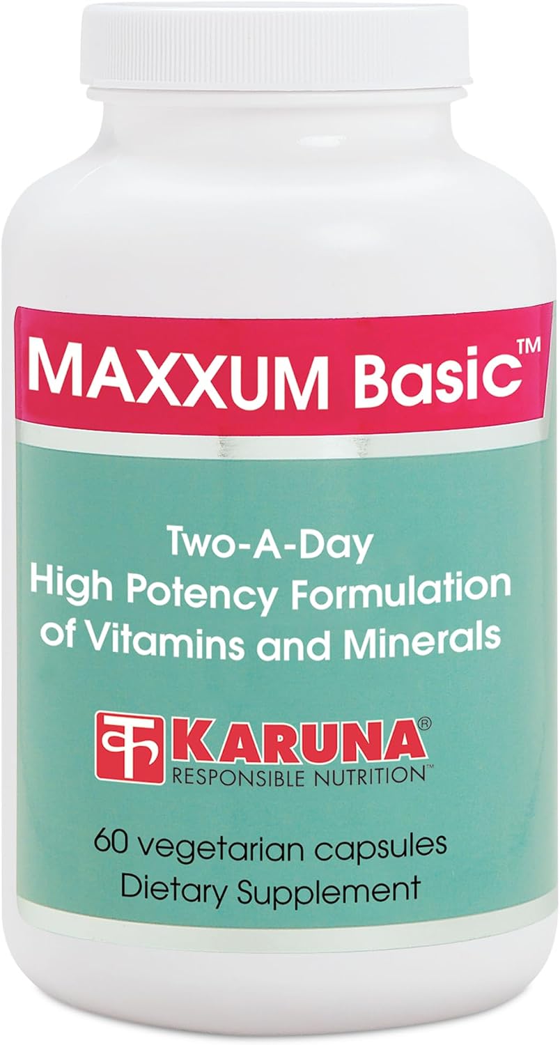 Karuna MAXXUM Basic 60 Vegetarian Capsules | Multivitamin and Mineral Supplement | Comprehensive Nutritional Support | B-Complex Vitamins, Calcium and Magnesium, Vitamin K - görsel 1