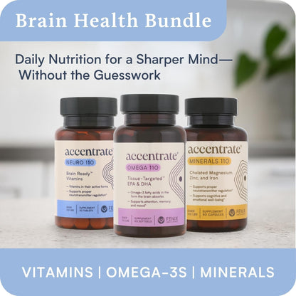 Accentrate Neuro 110 Complete Vitamin B Complex - Methylated Multivitamin with L-Methylfolate, Methylcobalamin and P5P - 30 Tablets