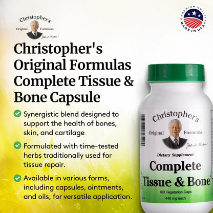 Christopher's Original Formulae Complete Tissue & Bone Formula – 100 Veg Caps