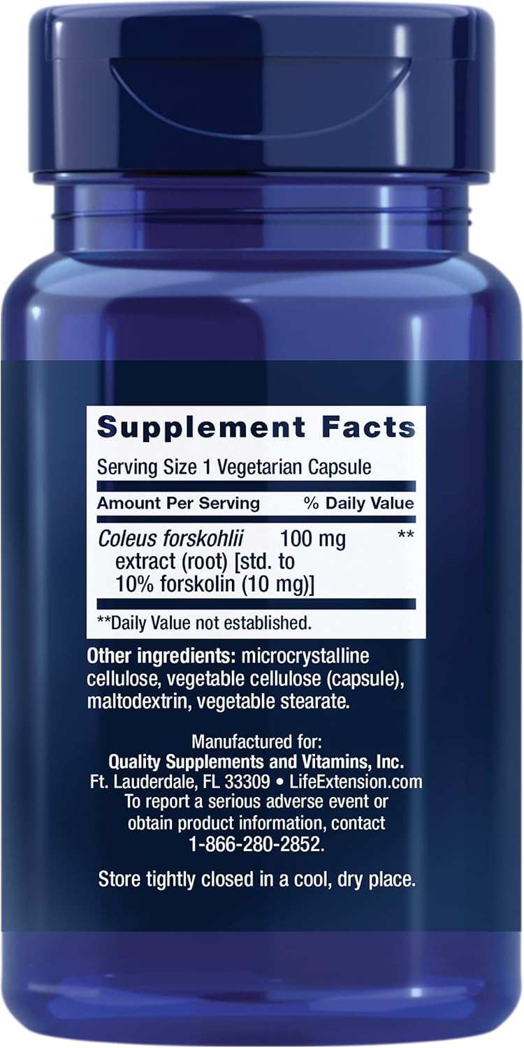 Life Extension Forskolin 10 mg, Standardised Coleus Forskohlii Extract, 60 Capsules - görsel 2