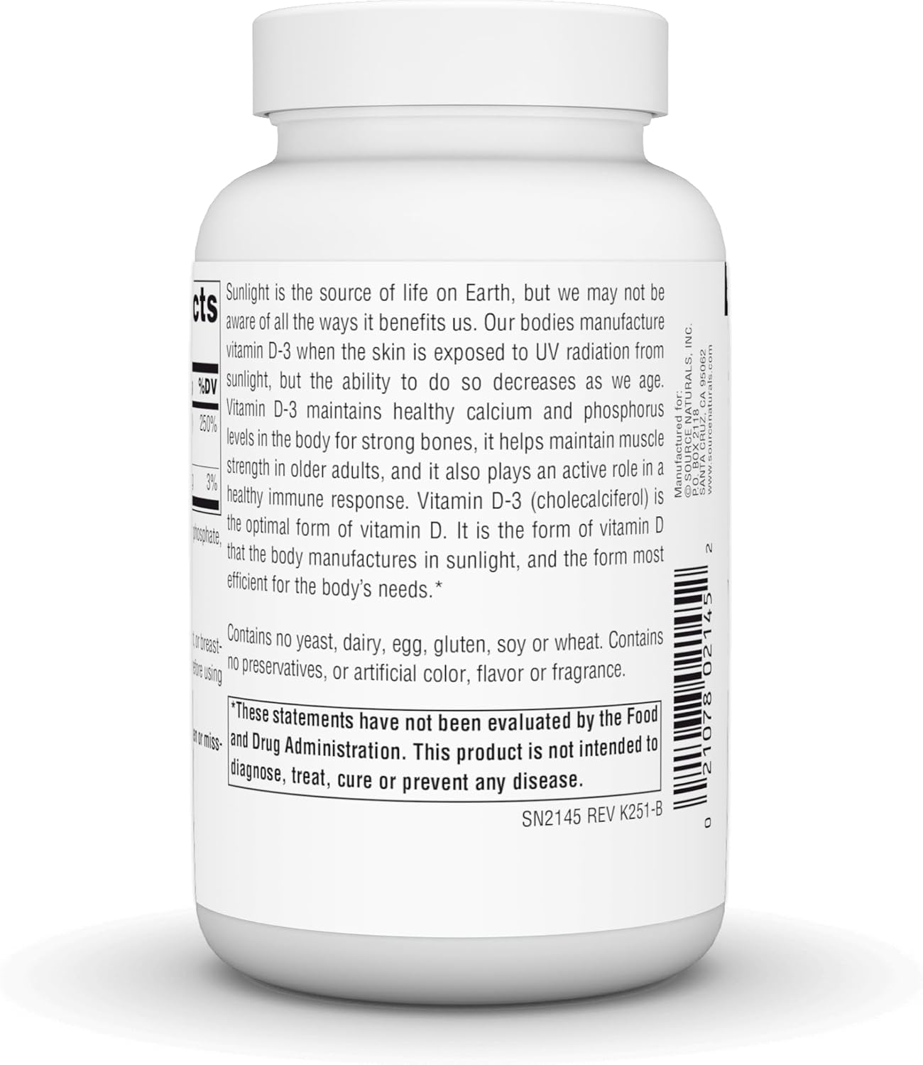 Source Naturals Vitamin D3 2000 IU - 200 Capsules - görsel 4