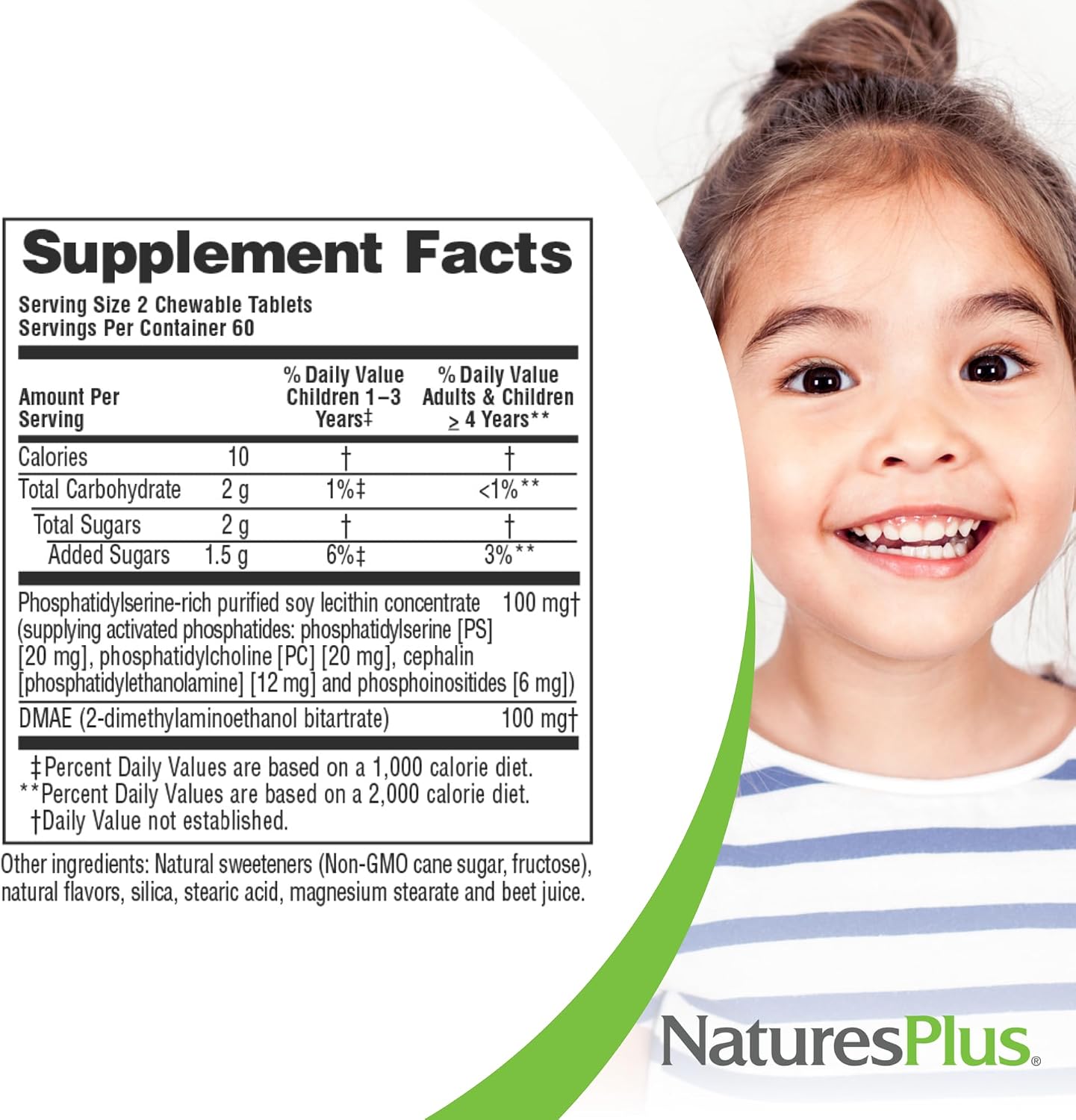 NaturesPlus Pedi-Active - 120 Chewable Tablets - Mixed Berry Flavour - Children's Brain & Focus Supplement - görsel 4