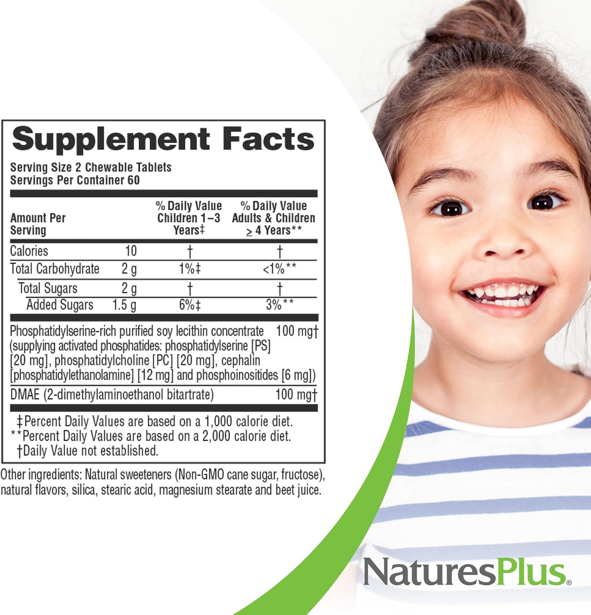 NaturesPlus Pedi-Active - 120 Chewable Tablets - Mixed Berry Flavour - Children's Brain & Focus Supplement - görsel 4