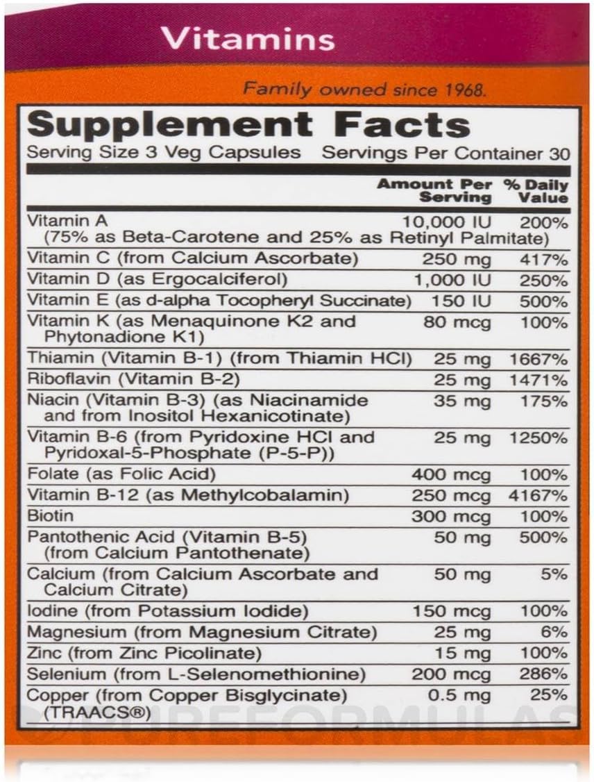 Now Foods ADAM Superior Men's Multiple Vitamin 90 vcaps - görsel 5
