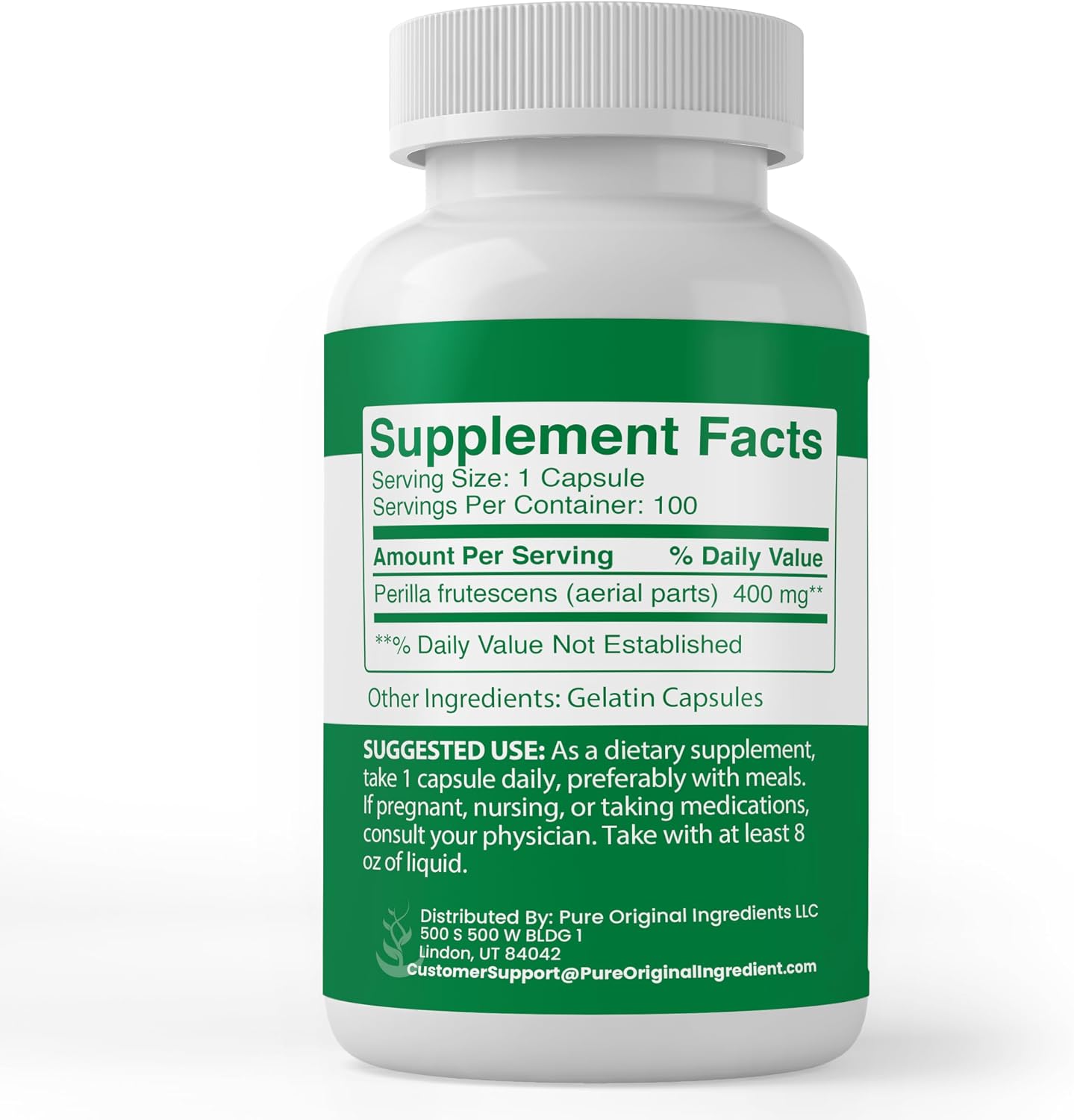 PURE ORIGINAL INGREDIENTS Perilla, 100 Capsules, Pure & Undiluted - görsel 2