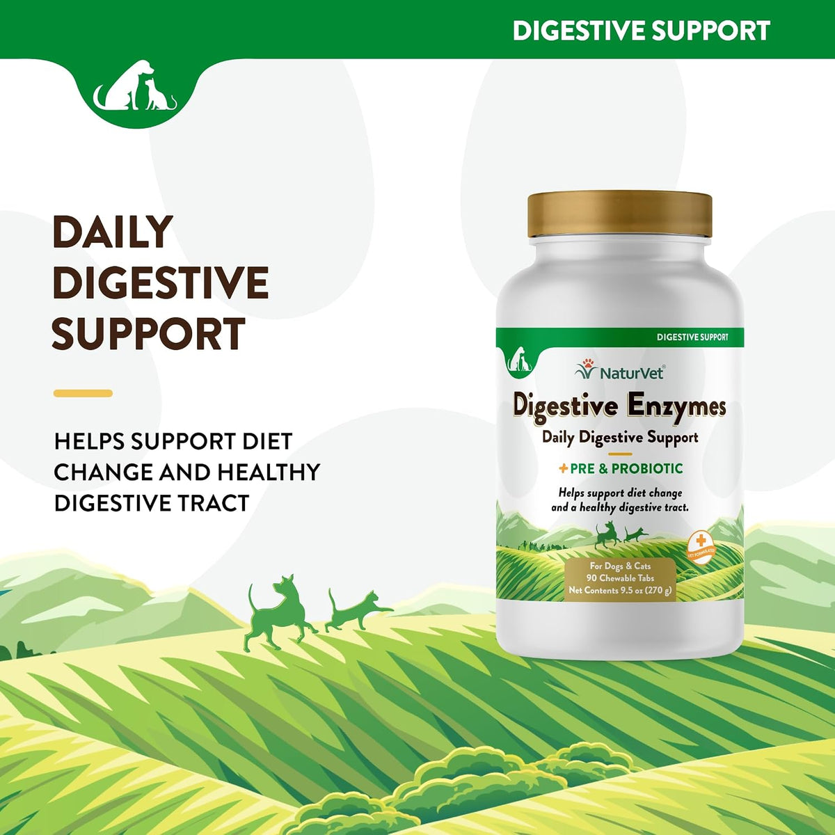 NaturVet Digestive Enzymes Plus Probiotics for Dogs, Soft Chews (90 Count) - görsel 3