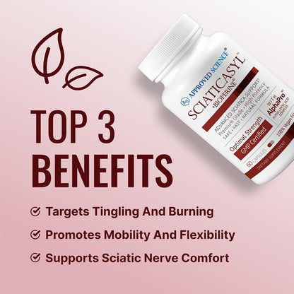 Approved Science Sciaticasyl - Optimal Sciatic Nerve Support - B Vitamins, Magnesium, Alpha-Lipoic Acid, BioPerine - Vegan - 60 Capsules