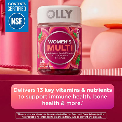 OLLY Women's Multivitamin Gummy - Berry Flavour, 130 Gummies