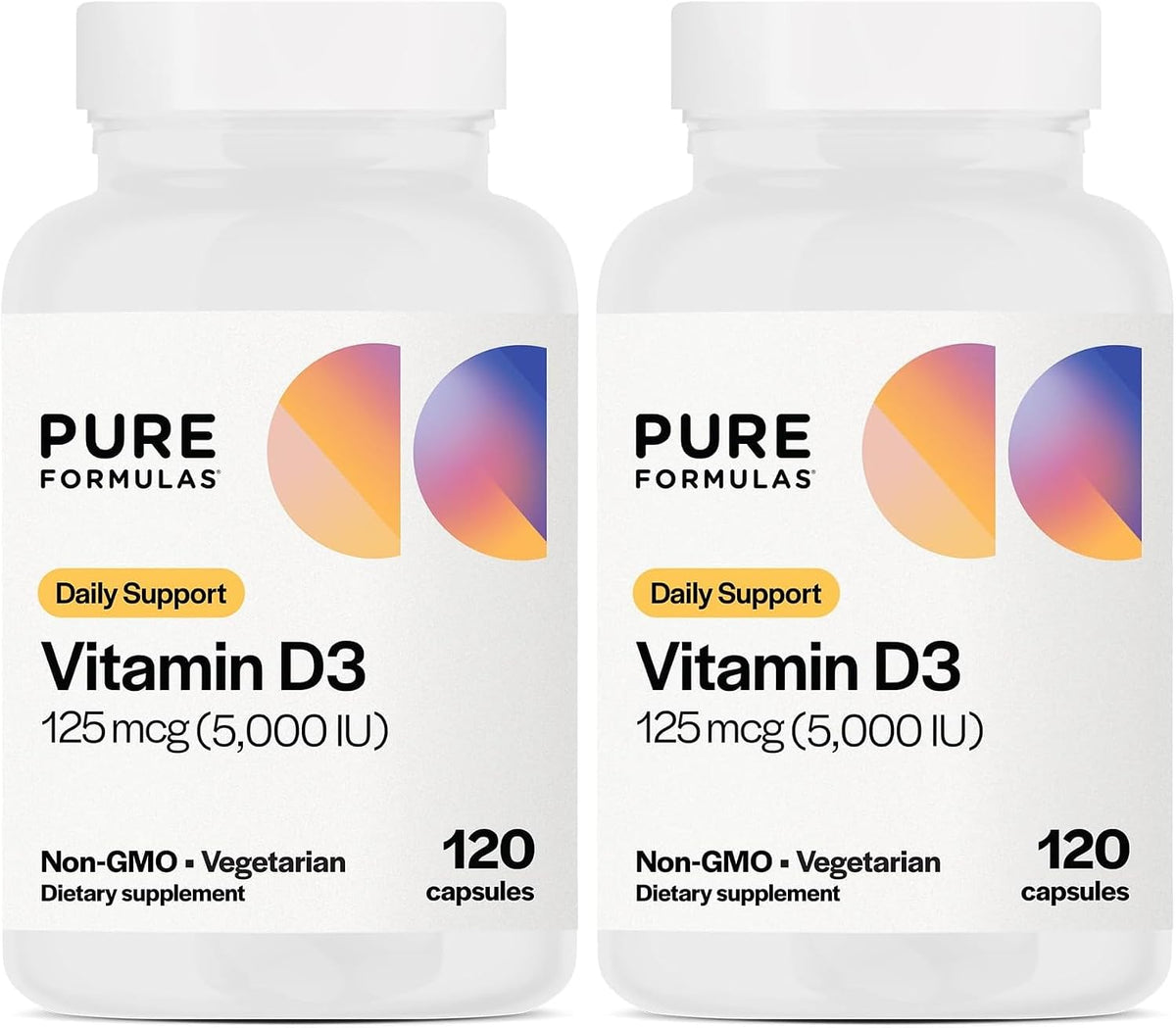 PureFormulas Vitamin D3 5,000 IU 125 mcg - Pure Vitamin D Supplement for Healthy Bone Formation, Teeth, Cardiovascular Health, and Immune Support Non-GMO - 120 Vegetarian Capsules - görsel 7