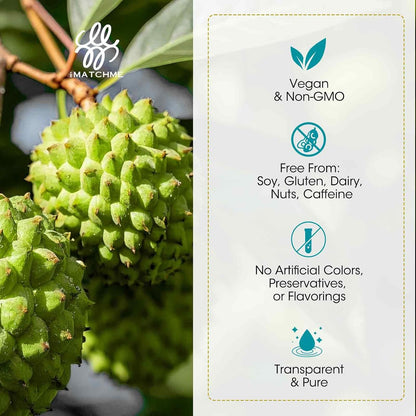 iMATCHME Soursop Graviola Liquid Drops – Immune, Digestive and Antioxidant Support with Elderberry & Lion's Mane, 30 ml