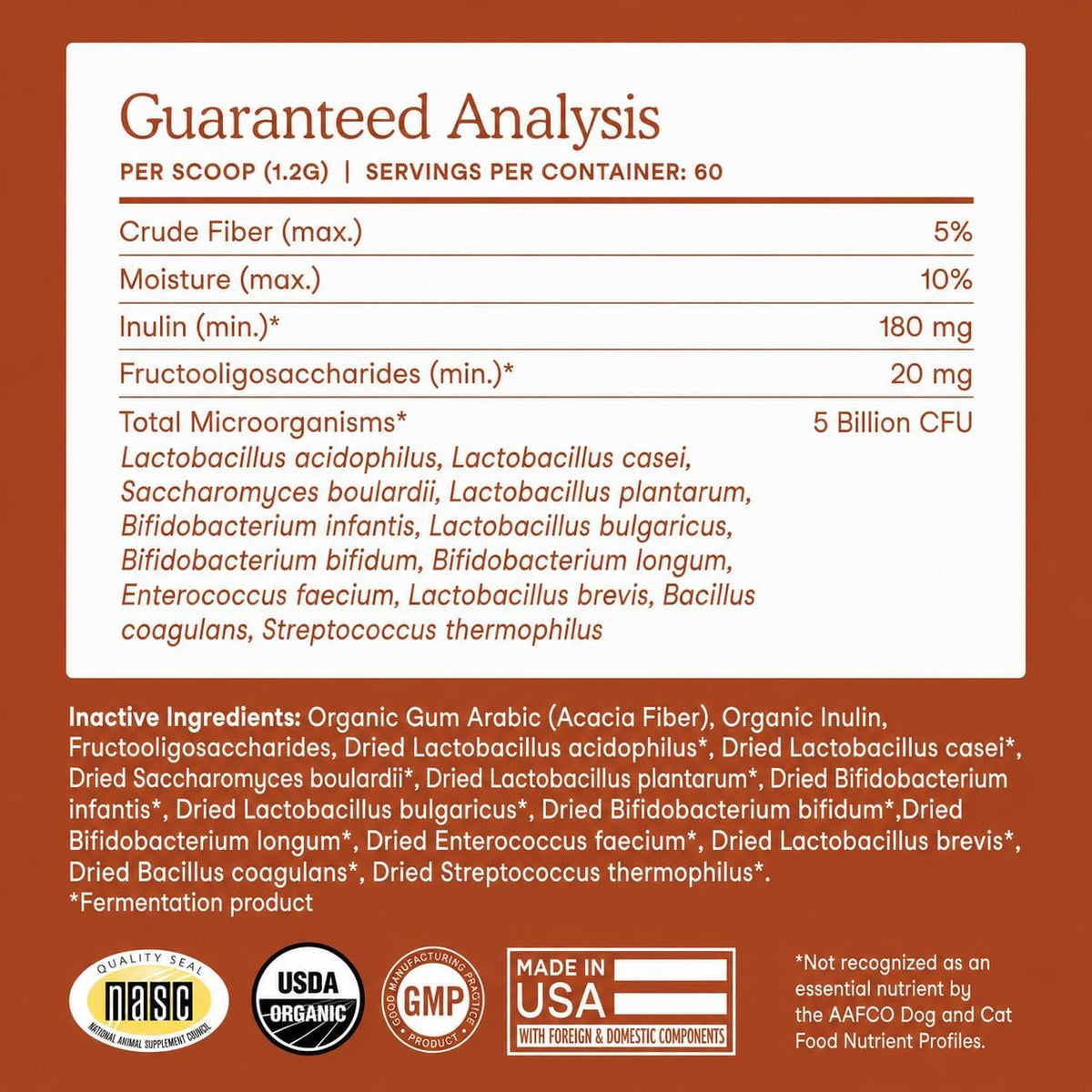 Fera Pets Organic Probiotics for Dogs and Cats with Prebiotics – 60 Scoops - görsel 7