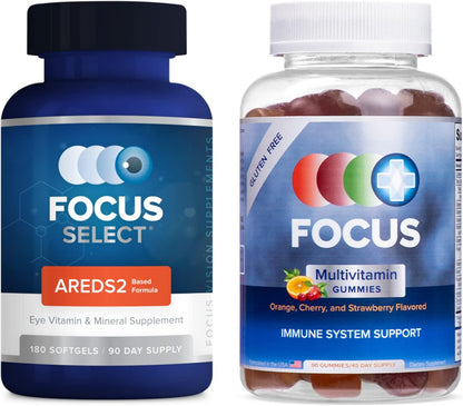 Focus Select AREDS2 Based Eye Vitamin-Mineral Supplement - 180 Softgels (90-Day Supply)