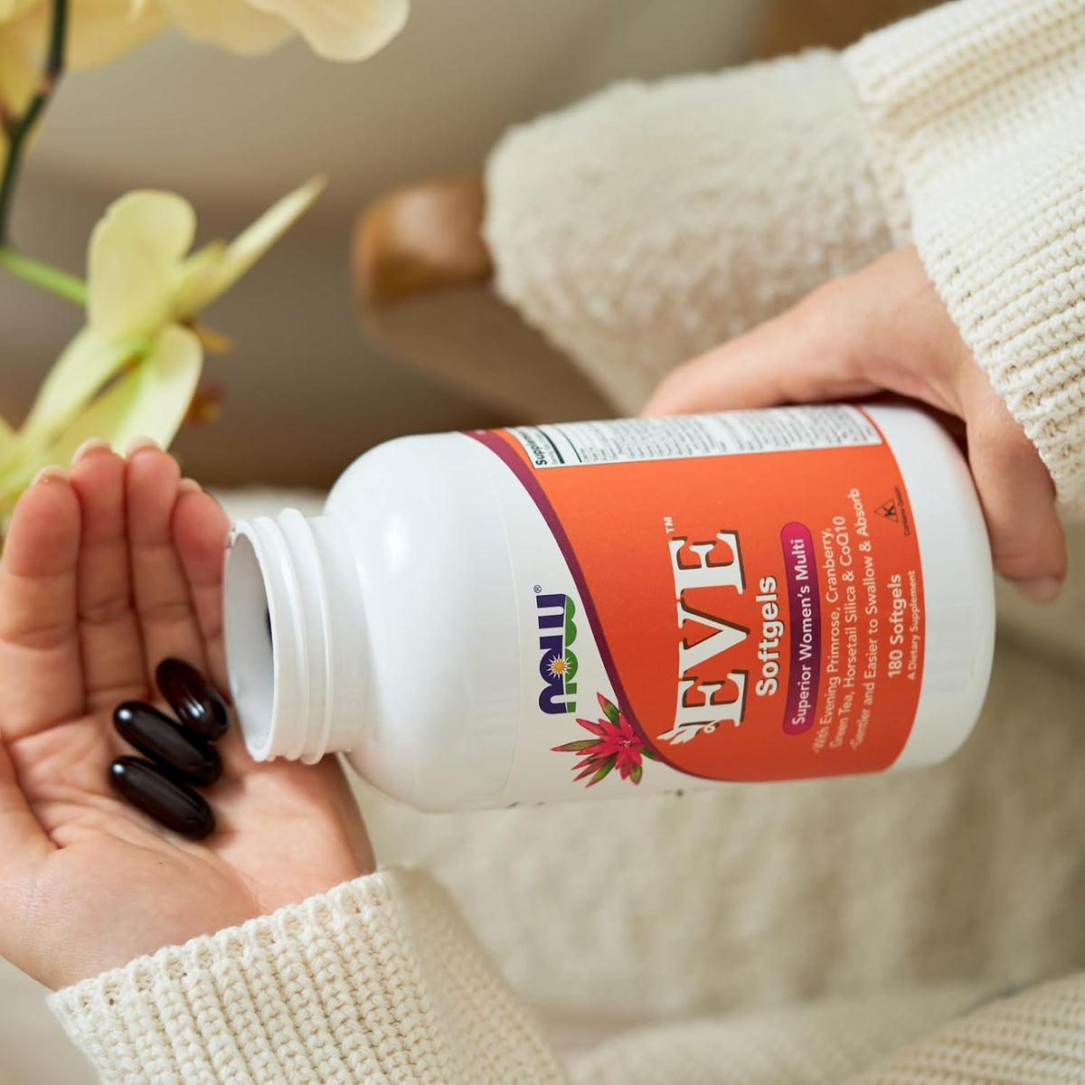 NOW Foods Eve Women's Multivitamin with Evening Primrose, Cranberry, Green Tea, Horsetail Silica & CoQ10, 180 Softgels - görsel 7