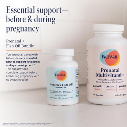 FullWell Women's Prenatal Multivitamin, 240 Capsules (30 Servings)