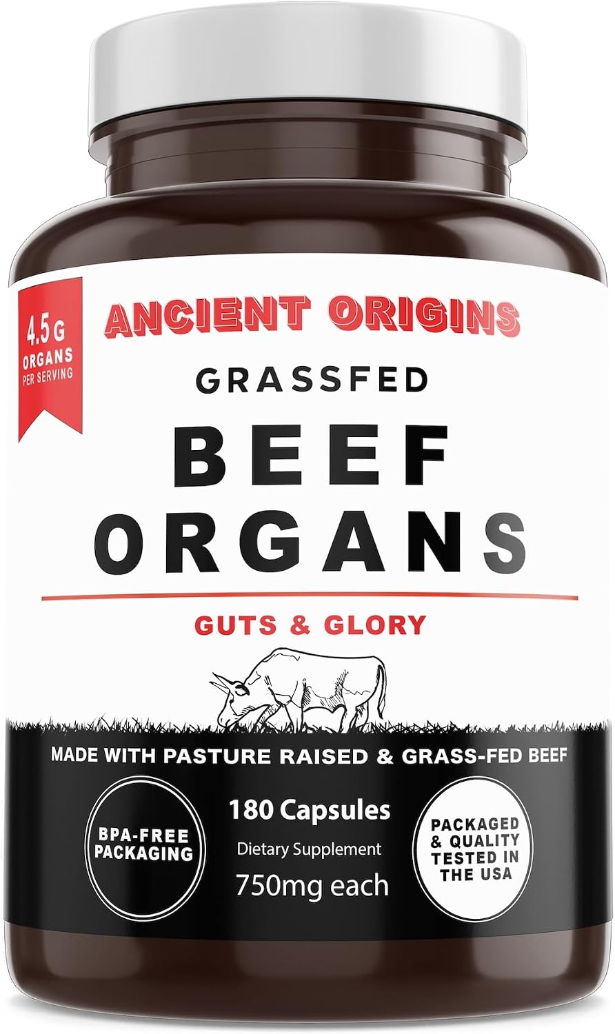 Ancient Origins Grass-fed Beef Organs Supplement (4500 mg, 180 Capsules) - görsel 1