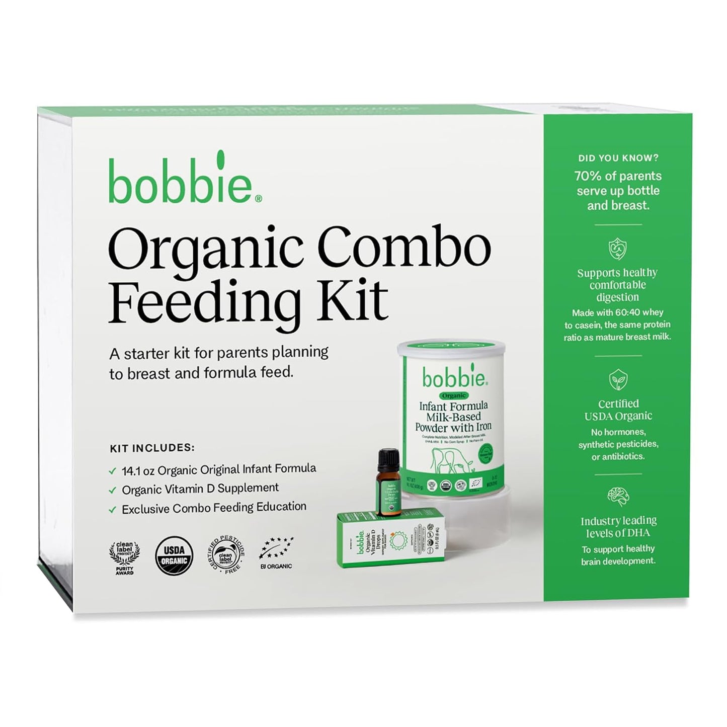 Bobbie Organic Baby Vitamin D Drops, Daily Liquid Supplement to Support Development, Immune Health and Strong Teeth and Bones* in Newborn Babies and Infants, Vegan, Infant Vitamin D, 400 IU, 0.3 fl oz - görsel 7