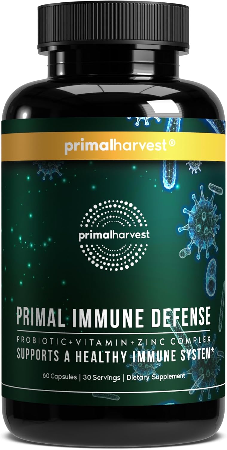 Primal Harvest Primal Immune Defence: 10-in-1 Immune Support with Probiotics, Zinc, Vitamins C, B6, D3 & K2 – 120 Capsules (Pack of 2) - görsel 8
