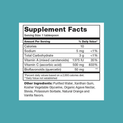 BrainChild Nutritionals Liqui-C Complete Liquid Vitamin C – Buffered Ascorbic Acid with Quercetin Bioflavonoids, Gluten-Free, Orange-Vanilla (473 ml)