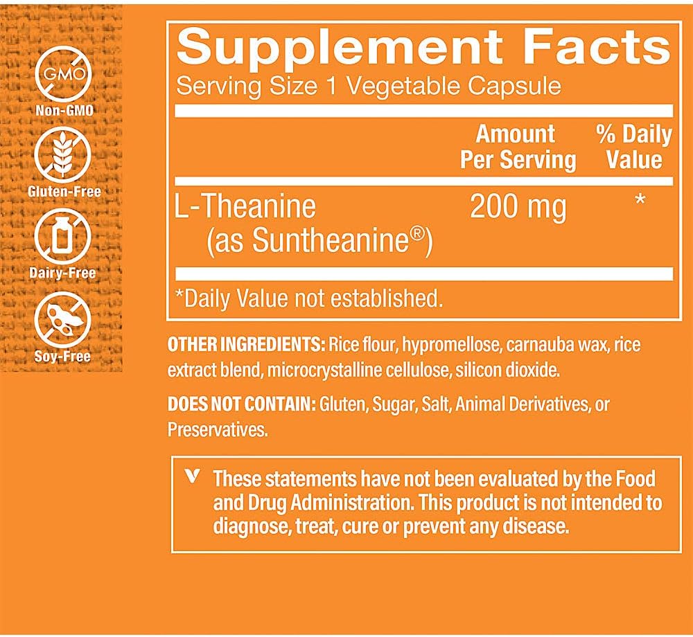 The Vitamin Shoppe L-Theanine 200mg with Suntheanine - görsel 2