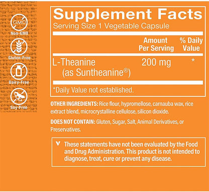 The Vitamin Shoppe L-Theanine 200mg with Suntheanine