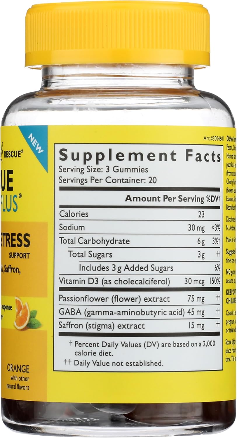 Bach Rescue Plus Mood & Stress Support Gummies - 60 Count - görsel 5