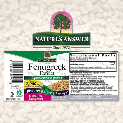 Nature's Answer Fenugreek Seed Extract – 2000 mg, 30 ml (2 Pack)