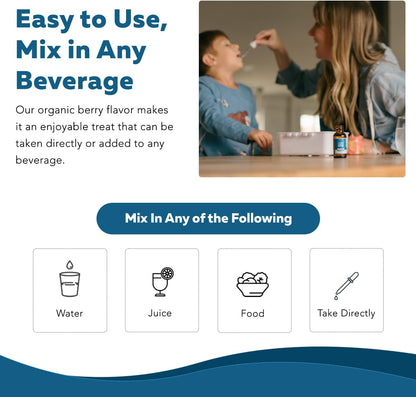 Organic Kids L-Methylfolate + Methyl B12 Cofactor - MTHFR Sublingual Form - 5-MTHF, Superior Form of Folate - Adjustable Dosage for All Ages - Mood, Behaviour, Cognition - Organic Berry Flavour, 30 ml