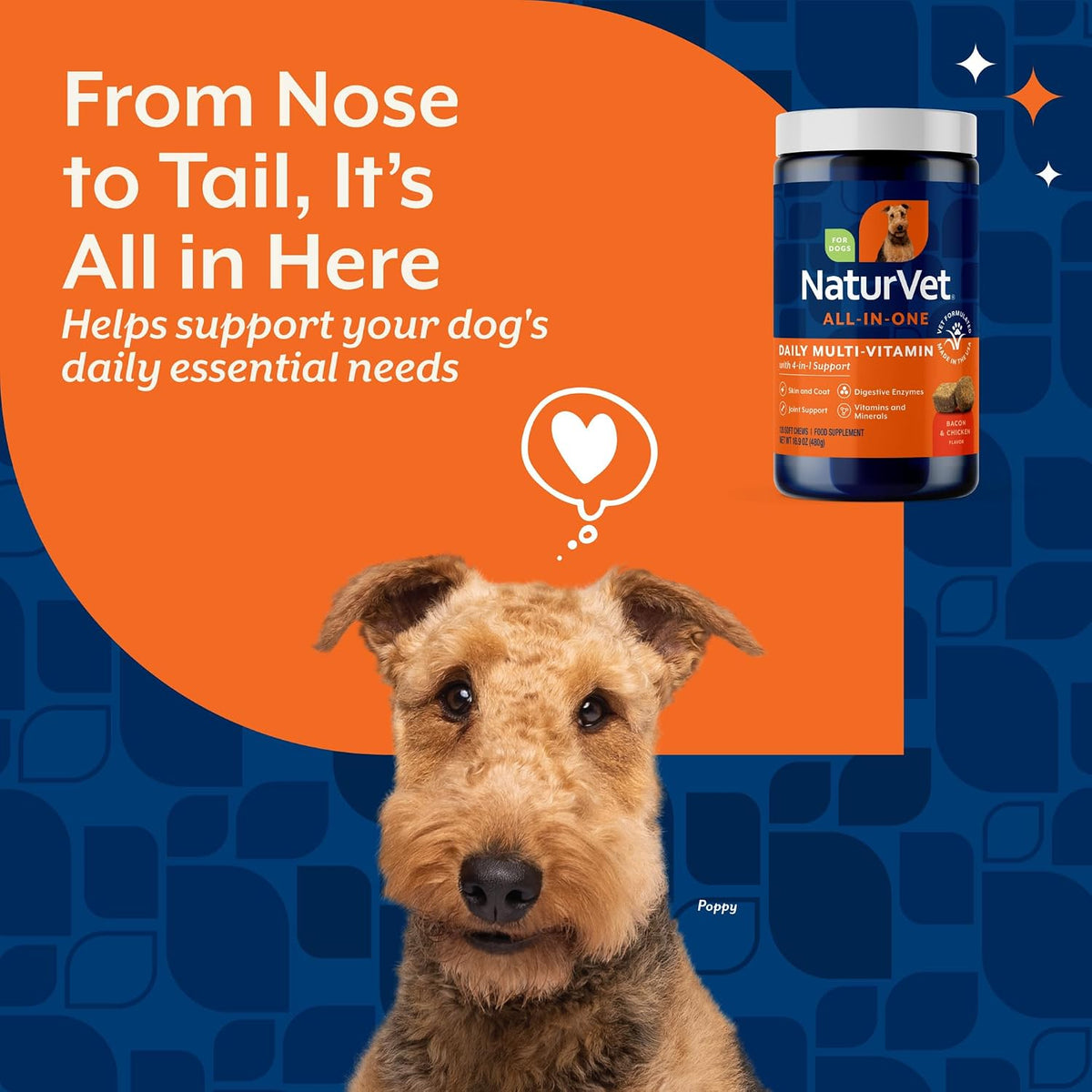 NaturVet All-in-One Dog Supplement – Multivitamin with Joint, Digestion, Skin & Coat Support – 120 Soft Chews - görsel 3