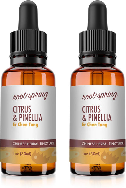 root + spring Citrus & Pinellia Herbal Tincture – Er Chen Tang Liquid Extract with Dropper, 30 ml