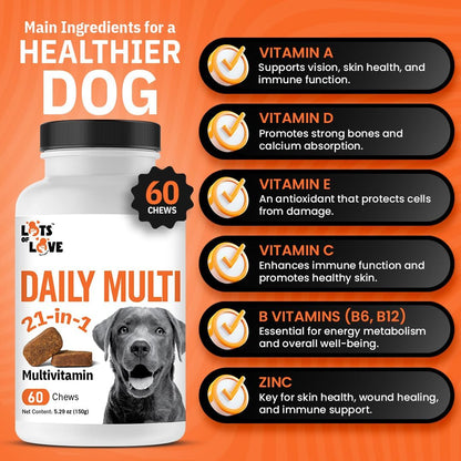 LotsOfLove Daily Multi Dog Chews (60 Chews)