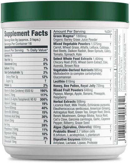 Green Foods Magma Plus - Natural Energy Booster & Green Superfood Supplement, 150g