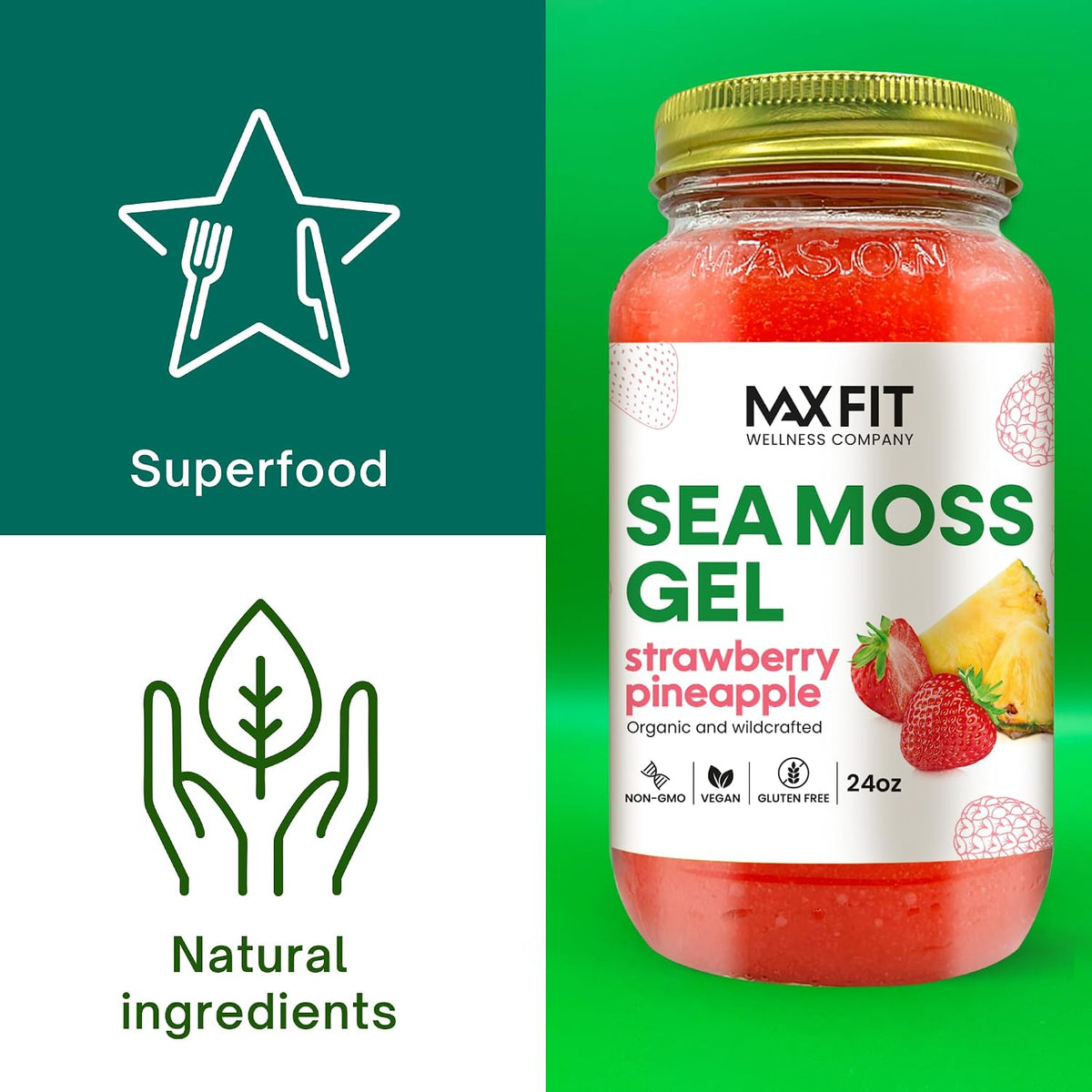 Sea Moss Gel Organic Raw Wildcrafted Gold Sea Moss from Saint Lucia | 92 Vitamins and Minerals | Pure Raw + Non-GMO | Vegan Superfood - görsel 4