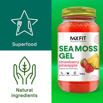 Sea Moss Gel Organic Raw Wildcrafted Gold Sea Moss from Saint Lucia | 92 Vitamins and Minerals | Pure Raw + Non-GMO | Vegan Superfood