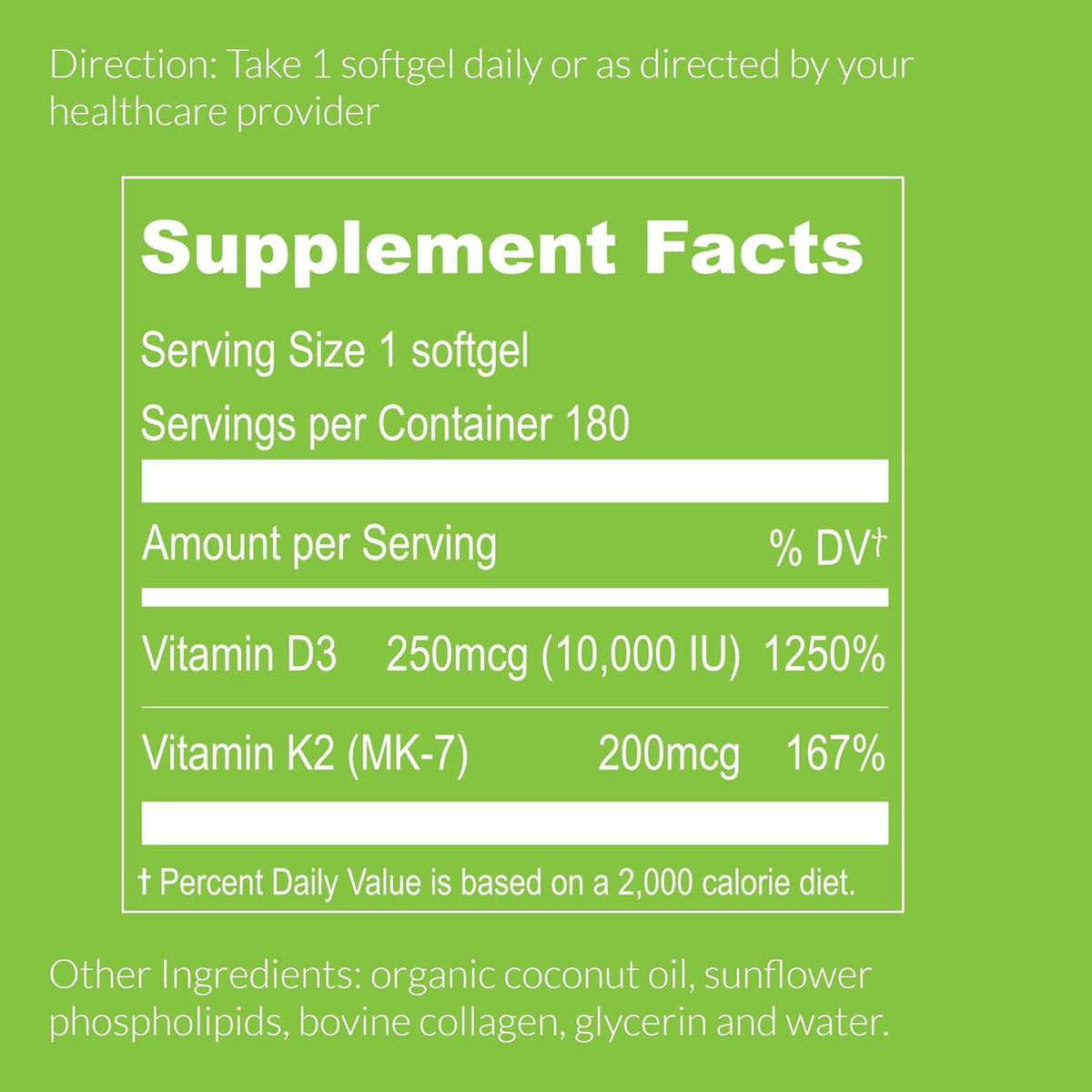 UpNourish Liposomal D3 K2 Vitamin 10000 IU D3 and K2 MK-7 200 mcg - 180 Mini Soft gel capsules - görsel 4