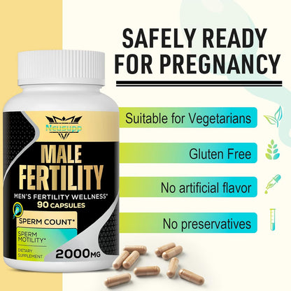 Male Fertility Supplement - Optimal Sperm Count, Motility & Vitality - 90 Capsules
