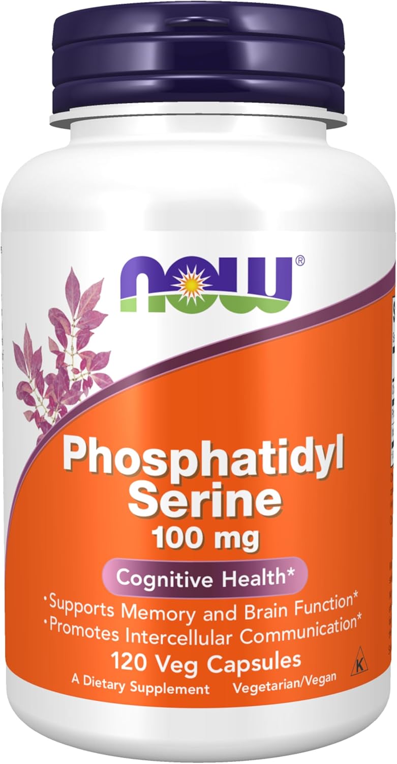 NOW Supplements, Phosphatidyl Serine 100 mg, 120 Vegan Capsules - görsel 1