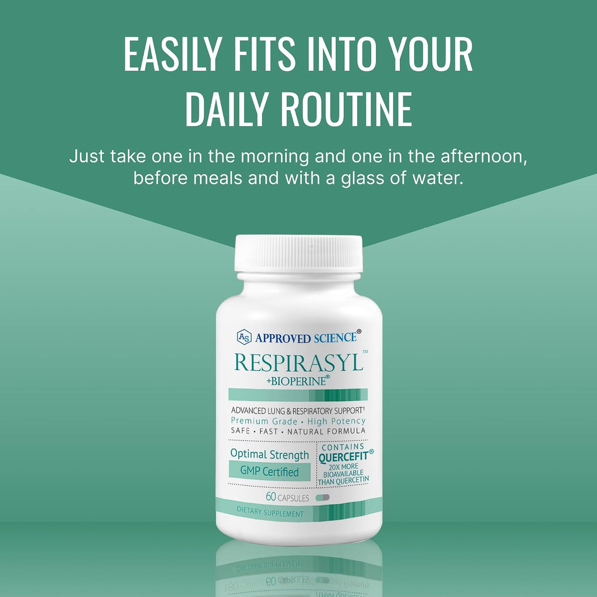 Approved Science® Respirasyl – Lung and Respiratory Support with Quercefit®, Vitamins A, C, D, BioPerine® – 6 Month Supply - görsel 7