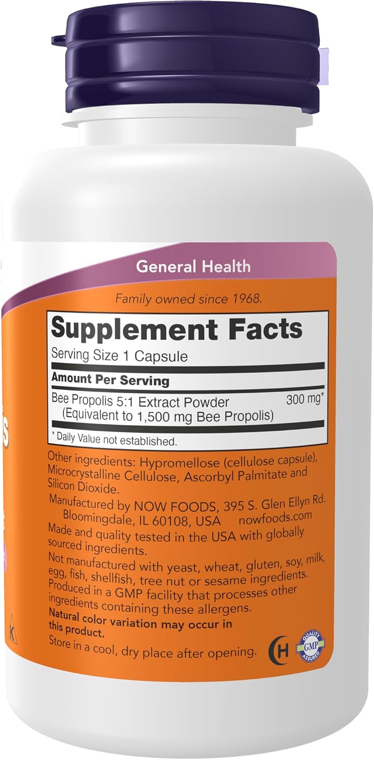 NOW Foods Propolis 1500 mg 100 Capsules (Pack of 3) - görsel 3