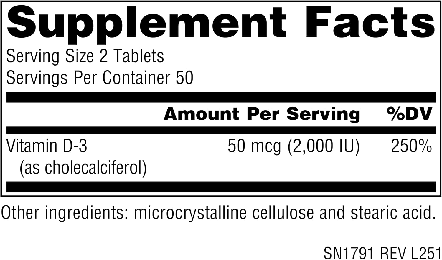 Source Naturals Vitamin D3 1000 IU (25 mcg) - 100 Tablets - görsel 2