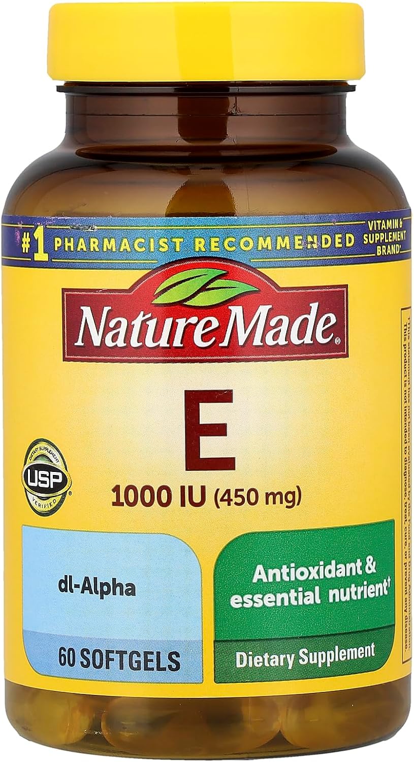 Nature Made Vitamin E 1000 IU (60 Softgels) - görsel 3