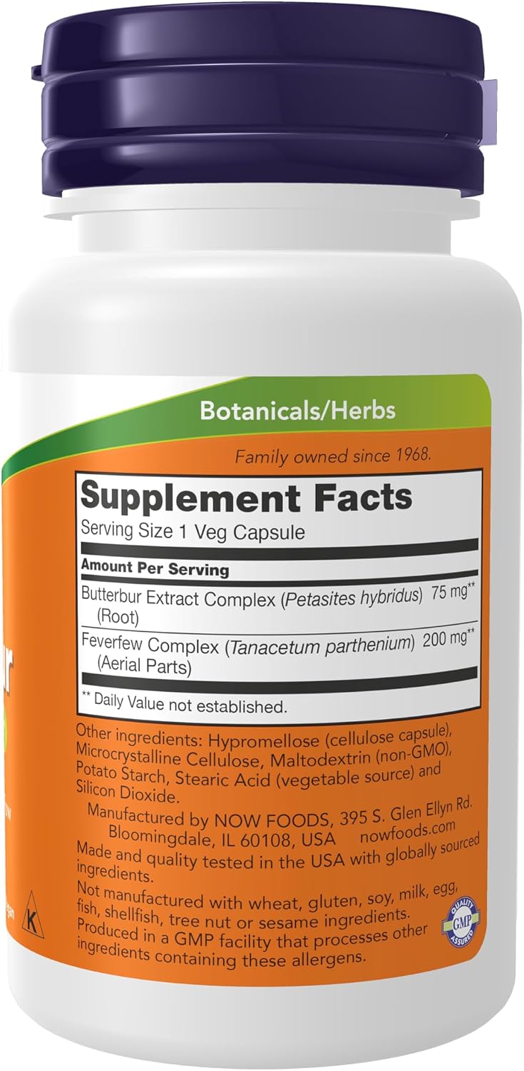 NOW Foods Butterbur with Feverfew, 60 Veg Capsules - görsel 2
