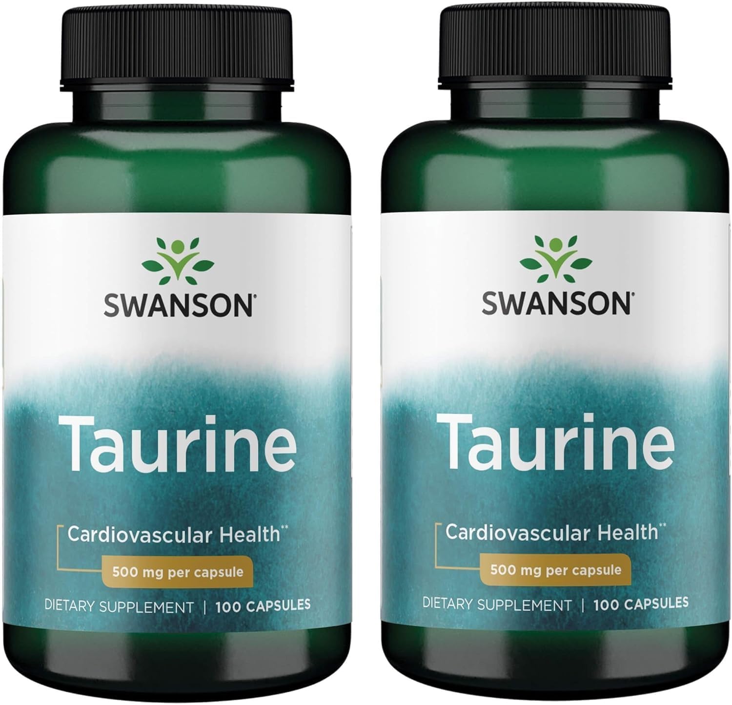 Swanson Taurine 500mg Capsules - Amino Acid Supplement for Energy & Heart Health (2 Pack) - görsel 1