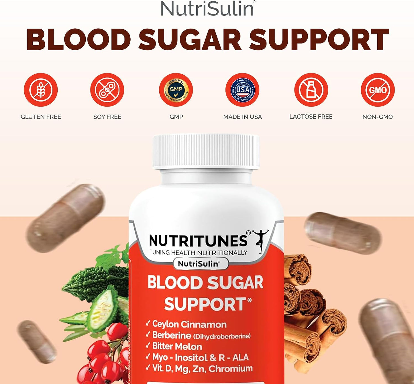 NutriSulin - Ceylon Cinnamon & Berberine Blood Sugar Support Supplement - 90 Capsules - görsel 4