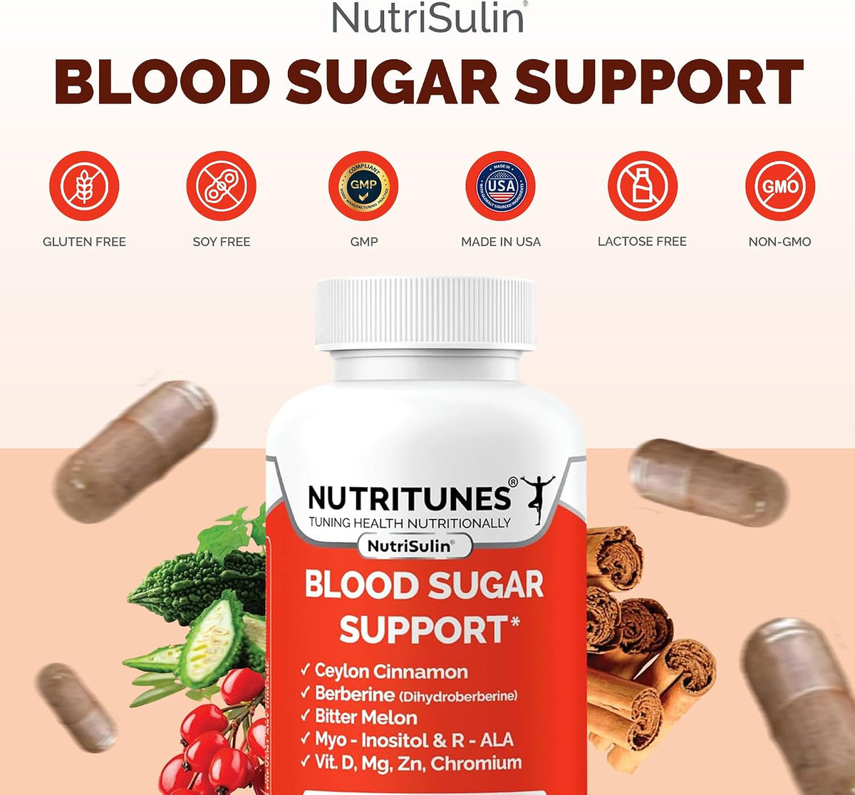 NutriSulin - Ceylon Cinnamon & Berberine Blood Sugar Support Supplement - 90 Capsules - görsel 4