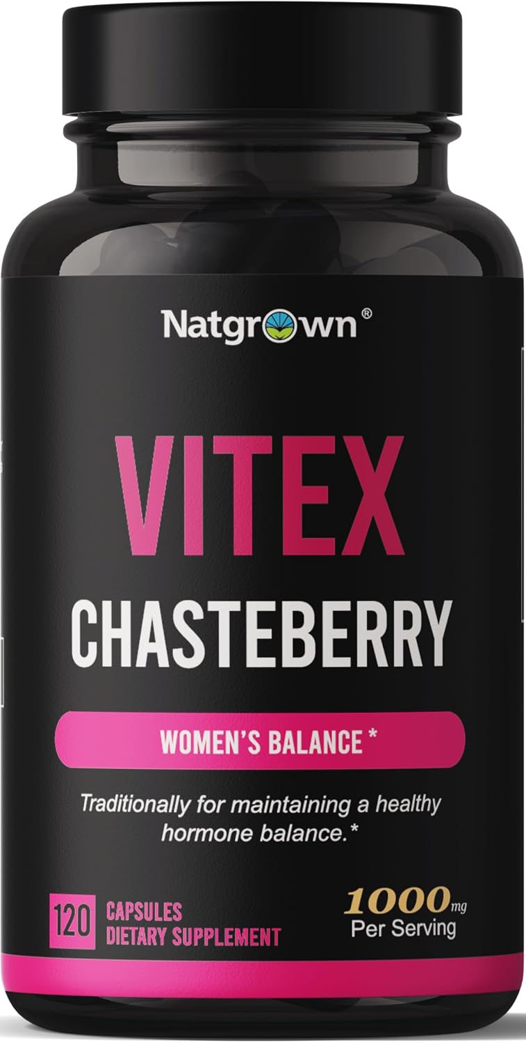 Natgrown Vitex Chasteberry for Women 1000mg – Traditional Herbal Support – 120 Capsules - görsel 1