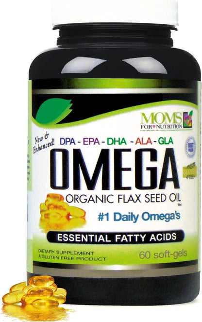 Natural Omega-3-6-9 Blend DPA, EPA, DHA, ALA and GLA - Organic Flax Seed Oil plus Wild Caught Natural Fish Oil - Over 2,800mg Strength - Gluten-free - Made in The USA - 60 Soft gel capsules (Pack of 3)
