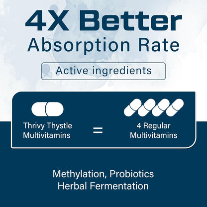 ThrivyThystle Multivitamin for Men Over 50 with Methylated B12 and Folate - 180 Capsules